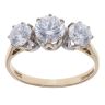 14ct Yellow Gold Cubic Zirconia Three Stone Ring