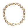9ct Yellow Gold Patterned and Plain Acorn Bracelet 8"