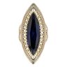 14ct Yellow Gold Cubic Zirconia Blue Gemstone Ring