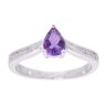 9ct White Gold Amethyst and Diamond Dress Ring