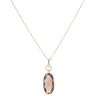9ct Yellow Gold 0.05ct Brilliant Cut Diamond And Smoky Quartz Pendant And Chain 18"