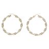 14ct Yellow Gold Greek Key Twist Hoop Earrings