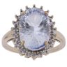 9ct Yellow Gold 0.06ct Diamond and Blue Gemstone Cluster Ring