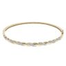 9ct Yellow And White Gold 0.04ct Brilliant Cut Diamond Twist Patterned Bangle