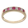 9ct Yellow Gold 0.05ct Brilliant Cut Diamond and Ruby Fancy Ring