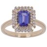 14ct Yellow Gold 0.40ct Diamond And Tanzanite Cluster Ring