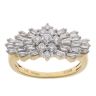 18ct Yellow Gold 1.00ct Brilliant And Baguette Cut Diamond Cluster Ring
