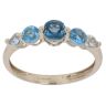 9ct Yellow Gold Five Stone Blue Multi Gemstone Ring
