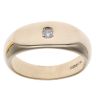 9ct Yellow Gold 0.05ct Diamond Solitaire Signet Ring
