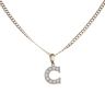 9ct Yellow Gold Cubic Zirconia Initial 'C' Pendant and Chain 18"
