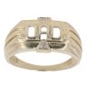 9ct Yellow and White Gold 0.01ct Diamond Dad Ring