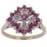 9ct Yellow Gold 0.05ct Diamond and Ruby Cluster Ring