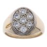 9ct Yellow and White Gold 0.85ct Diamond Signet Ring