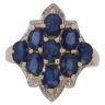 9ct Yellow Gold 0.02ct Diamond and Sapphire Cluster Ring