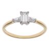 18ct Yellow Gold 0.55ct Emerald and Baguette Cut Diamond Solitaire Ring