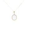 9ct Yellow Gold Cubic Zirconia And Created Opal Cluster Pendant And Chain 18"