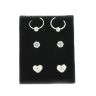 New 925 Silver Crystal Hoop & Stud Earrings Set