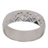 9ct White Gold Patterned 6mm Wedding Band