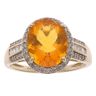 9ct Yellow Gold 0.35ct Diamond And Fire Opal Cluster Ring