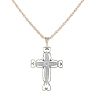 9ct Yellow Gold Cubic Zirconia Cross Pendant and Chain 24"