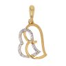 22ct Yellow and White Gold Duo Heart Pendant