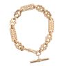 9ct Yellow Gold Stars and Bars T-Bar Bracelet 8"