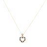 9ct Yellow Gold Cubic Zirconia and Sapphire Heart Pendant and Chain 18"
