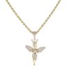 9ct Yellow Gold Cubic Zirconia Angel Pendant and Chain 20"