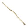 14ct Yellow Gold Monaco ID Curb Cubic Zirconia Heart Pave Lock Bracelet 5.5"
