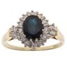 18ct Yellow Gold 0.25ct Diamond and Sapphire Cluster Ring