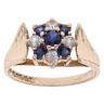 9ct Yellow Gold Created Sapphire and Cubic Zirconia Ring