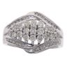 14ct White Gold 0.85ct Brilliant Cut Diamond Cluster Ring