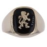9ct Yellow Gold Onyx Lion Signet Ring