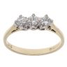 9ct Yellow Gold 0.40ct Brilliant Cut Diamond Trilogy Ring