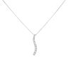 14ct White Gold 0.85ct Brilliant Cut Diamond Wave Pendant and Cain 20"