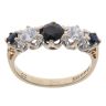 9ct Yellow Gold Created Sapphire and Cubic Zirconia Five Stone Ring