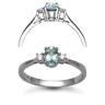 18ct White Gold D 0.08ct Aquamarine 0.31ct 3 Stone Ring