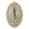 14ct Yellow And White Gold Greek Key Oval Fancy Ring