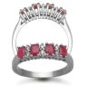 9ct White Gold 0.12ct Diamond & Ruby Ring