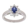 18ct White Gold 0.45ct Brilliant Cut Diamond and Sapphire Cluster Ring