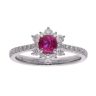 18ct White Gold Ruby And Diamond Cluster Ring