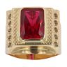14ct Yellow Gold Red Gem Signet Ring