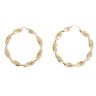 14ct Yellow Gold Greek Key Twist Hoop Earrings