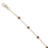 9ct Yellow Gold Garnet Fancy Bracelet 7.5"