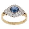 18ct Yellow Gold 0.33ct Brilliant Cut Diamond and Sapphire Cluster Ring