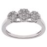 18ct White Gold 0.50ct Brilliant Cut Triple Cluster Ring