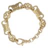 9ct Yellow Gold Stars and Bars Bracelet 9.5"
