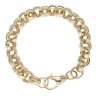 9ct Yellow Gold Patterned and Plain Belcher Bracelet 9.5"