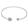 Silver Cubic Zirconia Heart Torque Bangle By Icesia
