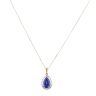 18ct Yellow Gold 0.35ct Baguette Cut Diamond and Tanzanite Cluster Pendant and Chain 20"